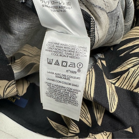 Polo Ralph Lauren Floral Black and Cream Wide-Leg Pants size 6 - Picture 7 of 11